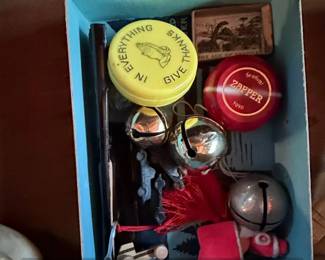 Vintage Toy Assortment with ZAPPER YoYo and Give Thanks Tin