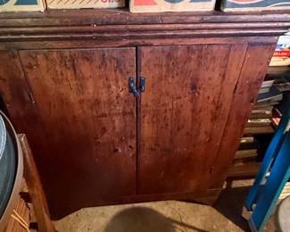 Antique Primitive Pine Jelly Cupboard