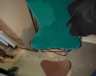 Teal Butterfly Chair and stool set