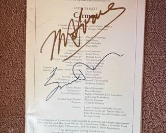 Metropolitan Opera Carmen Playbill  December ,  Signed by Placido Domingo and Marilyn Horne
