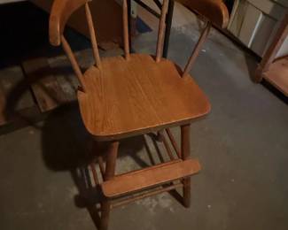 Wooden Spindle Back Childs High Chair