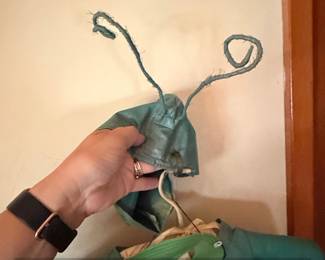 Vintage Green Insect Costume with Mask and Antennae third image