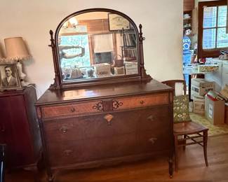 Antique Walnut Dresser with Mirror  White Furniture Co.