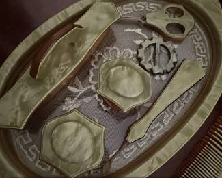 Vintage Art Deco Celluloid Vanity Set with Tray second image