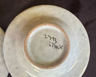 Set of Italian Ceramic Iris Floral Plates third image