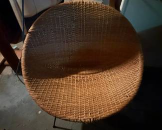 MidCentury Wicker and Iron Hoop Chair fifth image
