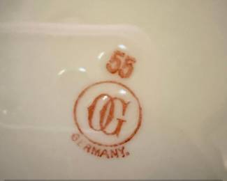 Vintage German Porcelain Plate with Bird Motif and Gilt Rim second image