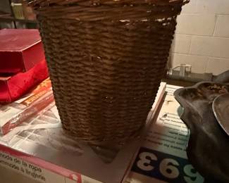 Woven Wicker Waste Basket