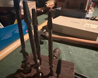 Vintage IRWIN Auger Bits Set with Brace