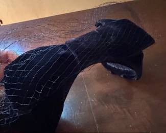 Vintage Black Velvet Pillbox Hat with Netting Veil