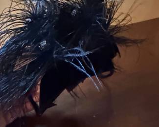 Black Feather Headband with Rhinestones second image