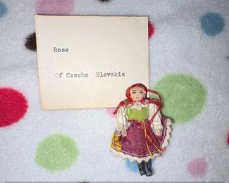 Folk Art Doll Rose of Czechoslovakia  Souvenir Doll