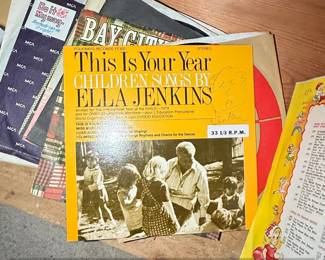 Collection of inch Vinyl Records including Ella Jenkins, Elton John, and Isaac Stern second image
