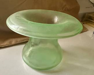 Green Depression Glass Ashtray or Candy Dish