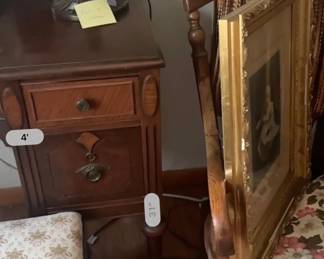 Vintage Jacobean Style Vanity Table with Stool fourth image
