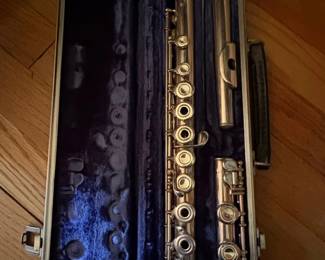 Silver Tone Flute in Case