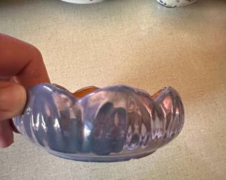 Vintage HandPainted Lusterware Scalloped Bowl third image