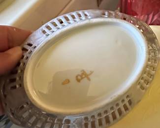 Reticulated Porcelain Bowl with Gilt Accents, Bavaria second image