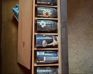 Otagiri Japanese Ceramic Tea Cups Set with Wooden Box