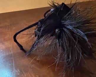 Black Feather Headband with Rhinestones