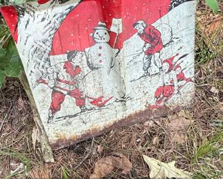 Vintage Childrens Snow Shovel with Snowman and Skiing Scene second image