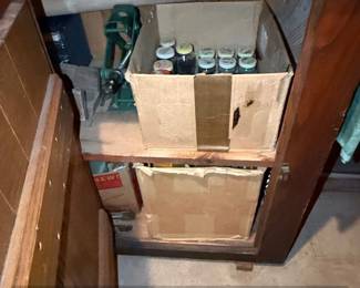 Vintage Drafting and Surveying Supplies in Wooden Cabinet third image