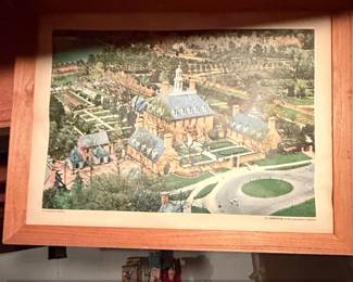 Fly American to the Jamestown Festival Print  Colonial Williamsburg Governors Palace Aerial View