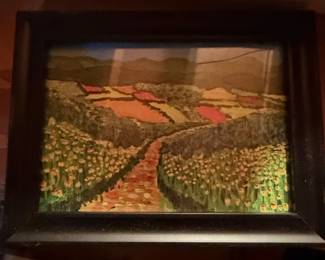 Framed Landscape Painting  Poppy Fields