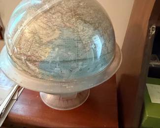 Vintage National Geographic World Globe with Lucite Stand