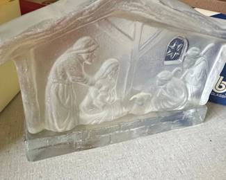 Nybro Glasbruk Graceful Light Frosted Glass Nativity Scene