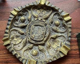 Portugal Coat of Arms Brass Ashtray