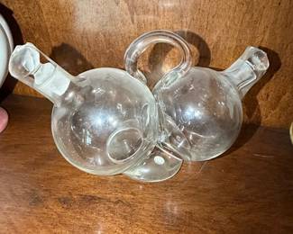 Glass Double Cruet Set