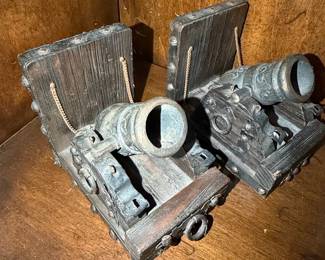 Nautical Decorative Cannons in Wooden Chests