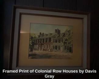 Framed Print of Colonial Row Houses by Davis Gray