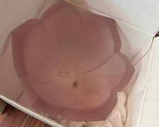Lenox Frosted Pink Tulip Shaped Bowl
