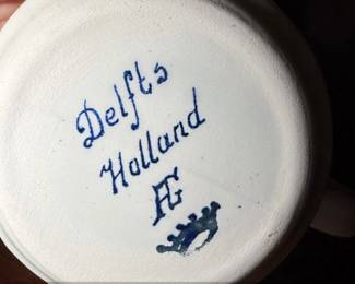 Delft Blue Hand Painted Windmill Mug and Saucer Set second image