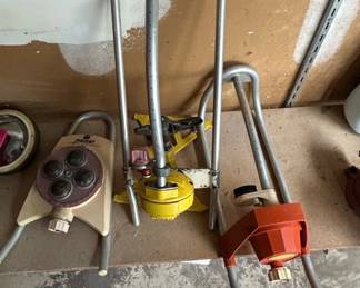 Lot of Vintage Oscillating Sprinklers Melnor, Yellow, Orange