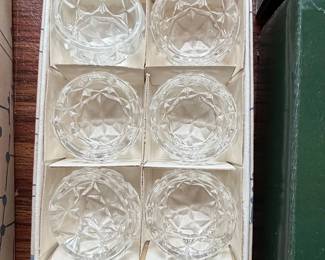 Set of Crystal Glass Salt Cellars or Dips
