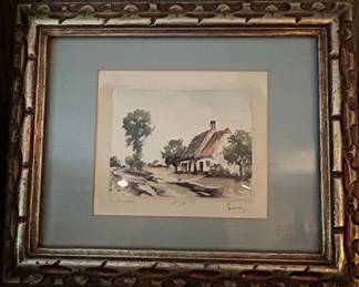 Roger Hebbelinck Signed Landscape Etching