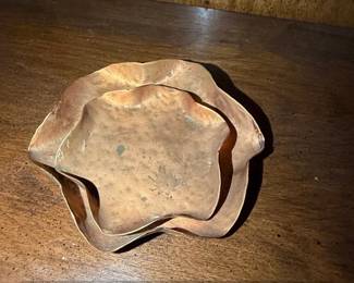 Set of Two Vintage Gregorian Copper Hand Hammered Bowls