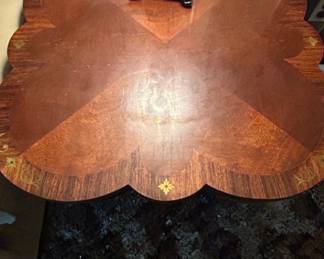 French Louis XV Style Walnut Marquetry End Table