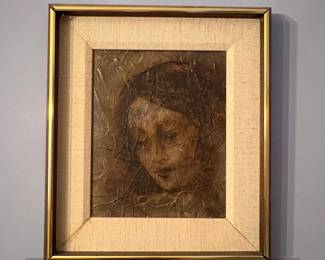 Figurative Relief Sculpture Portrait La Scapigliata