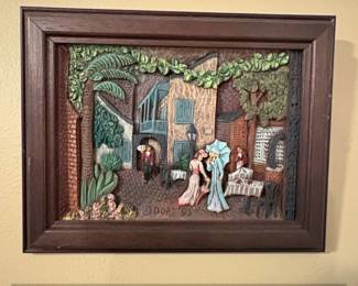 Dore Court of Two Sisters Hand Painted Woodgraph