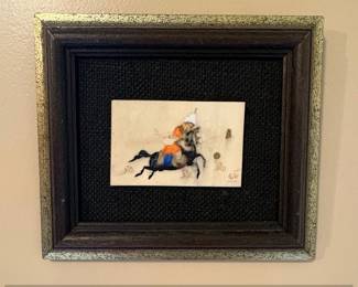 Persian Miniature Painting of Polo Player, Made in England
