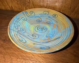 HandPainted Abstract Swirl Ceramic Bowl