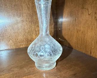 Etched Glass Bud Vase