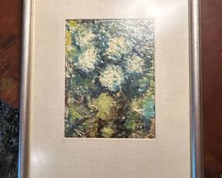 Abstract Floral Painting by Glass