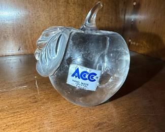 ACC Hand Made Crystal Apple Paperweight