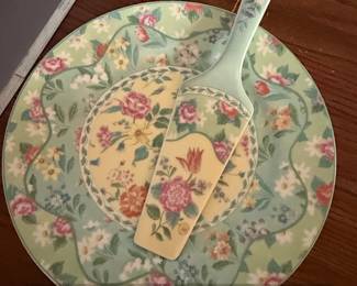 Andrea by Sadek Chintz Charming Cake Server and Plate Set
