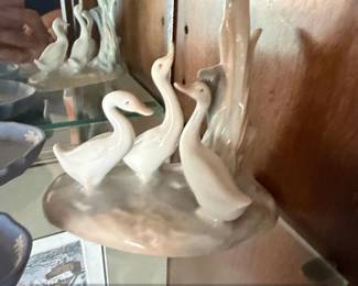 NAO by Lladro Three Geese Porcelain Figurine